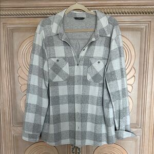 Gray Plaid Button Down Shirt